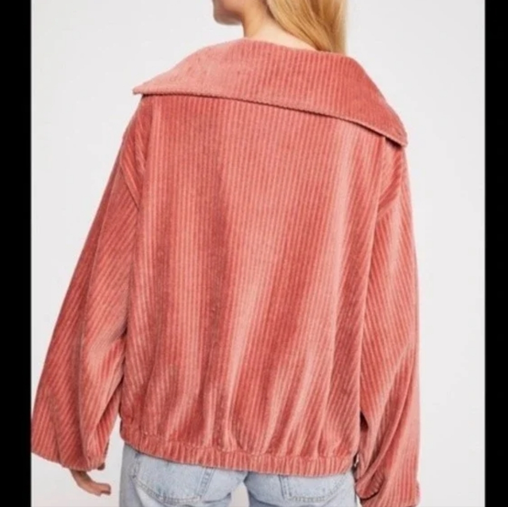 FREE PEOPLE Pink Corduroy Serena Pullover sz XS - Picture 2 of 5
